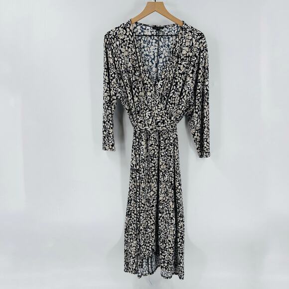 Lane Bryant Black White Floral Wrap Maxi Dress Women’s Plus Size 18/20 - Picture 1 of 9